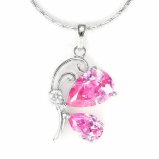 Swarovski kristályos nyaklánc rózsaszin pillangós medállal