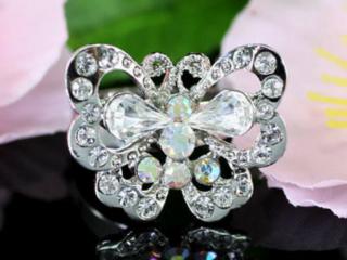 Swarovski kristályos pillangós gyűrű
