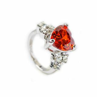 Swarovski kristályos piros szives  gyűrű-6