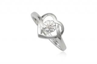 Szív alakú ezüst gyűrű fehér cirkónia kristállyal-8