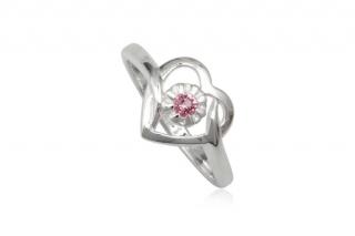 Szív alakú ezüst gyűrű pink cirkónia kristállyal-8