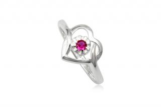 Szív alakú ezüst gyűrű pink cirkónia kristállyal-9