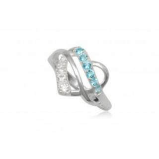 Szív alakú ezüst gyűrű világoskék cirkónia kristállyal-9