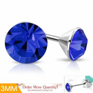 ULTRA Mini - király kék  színű kristályos pont nemesacél fülbevaló ékszer