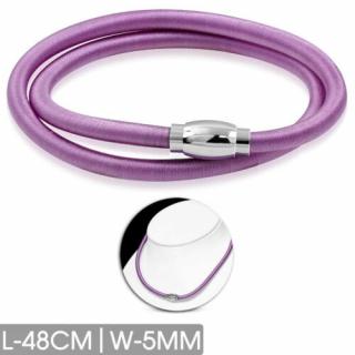 Violet színű rugalmas nyaklánc, nemesacél mágneses zárral
