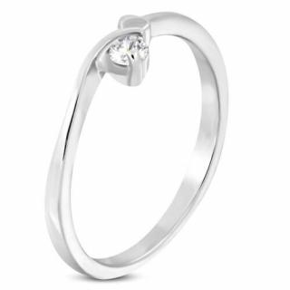 Wynra -  Ezüst színű kristályos nemesacél gyűrű-5,5