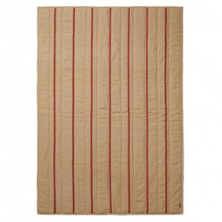 Ágytakaró GRAND 120 x 170 cm, barna / piros, pamut / len, kemény LIVING