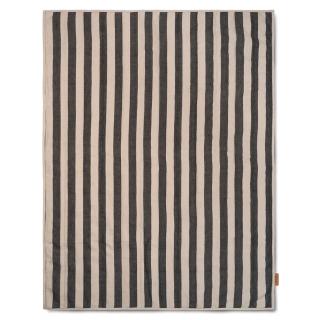 Ágytakaró GRAND 120 x 170 cm, homok / fekete, pamut / len, kemény LIVING