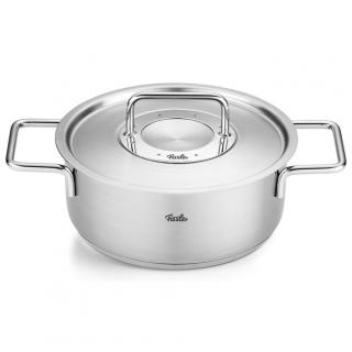 Alacsony lábas PURE 20 cm, ezüst, rozsdamentes acél, Fissler