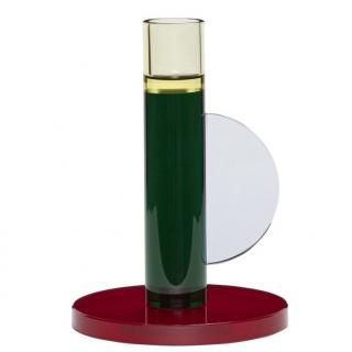 Asztali gyertyatartó ASTRO 14 cm, zöld, üveg, Hübsch