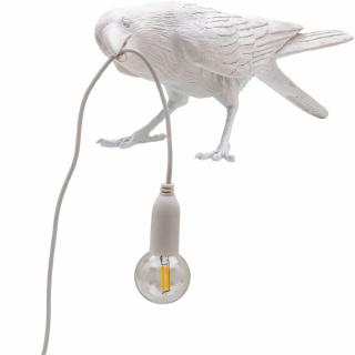 Asztali lámpa BIRD PLAYING, 33 cm, fehér, Seletti