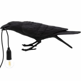 Asztali lámpa BIRD PLAYING 33 cm, fekete, Seletti