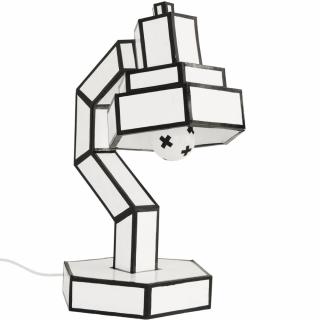 Asztali lámpa CUT & PASTE 58 cm, fekete-fehér, Seletti