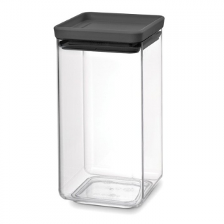 Brabantia TASTY PLUS üveg tárolóedény készlet, 1,6 l, sötétszürke, műanyag