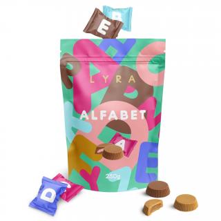 Csokoládé cukorkák ALFABET 250 g, LYRA