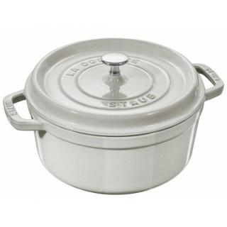 Edény COCOTTE 28 cm, kerek, fehér szarvasgomba, öntöttvas, Staub