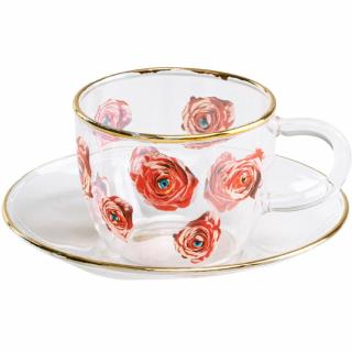 Espresso csésze csészealjjal TOILETPAPER ROSES 50 ml, Seletti