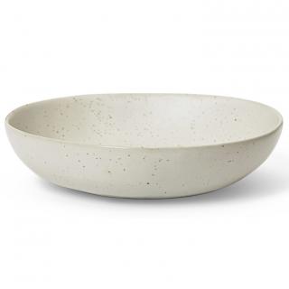 Étkező tál FLOW 19,5 cm, fehér, agyagedény, kemény LIVING