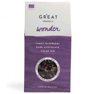 Granola WONDER 300 g, málna és étcsokoládé, GR'EAT GRANOLA