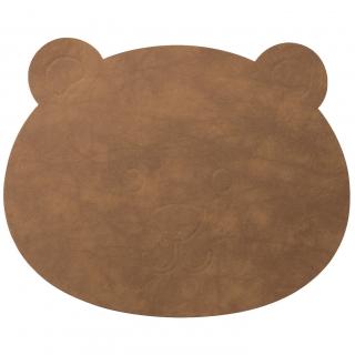 Gyerek teríték BEAR NUPO 38x30 cm, természetes, bőr, LIND DNA
