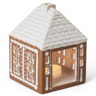 Gyertyatartó tea gyertyához GINGERBREAD LIGHTHOUSE 12 cm, barna, agyagedény, Kähler
