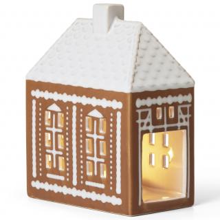 Gyertyatartó tea gyertyához GINGERBREAD LIGHTHOUSE 15,5 cm, barna, agyagedény, Kähler