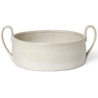 Gyümölcstál FLOW 32 cm, fehér, agyagedény, kemény LIVING