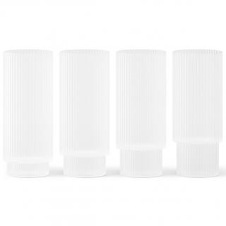 Hosszú italospohár RIPPLE 300 ml, 4 db szett, fehér, kemény LIVING