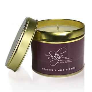 Illatgyertya HEATHER & WILD BERRIES, égési idő 45 óra, utazási csomag, Isle of Skye Candle Comp