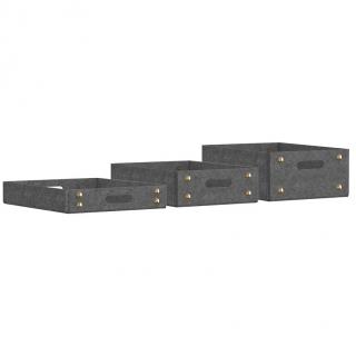 Íróasztal szervező TRAY, 3 db szett, sötét szürke, filc, kép