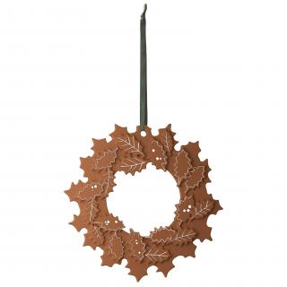 Karácsonyi dekoráció GINGERBREAD GARLAND 18,5 cm, barna, agyagedény, Kähler