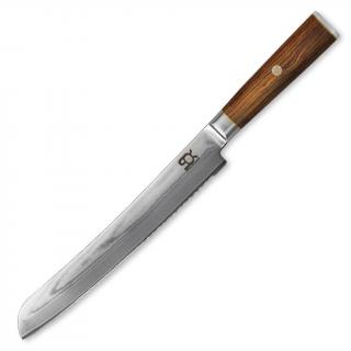 Kenyérvágókés COCOBOLO LÉ WHITE DAMASCUS 22 cm, barna, Dellinger