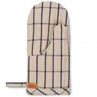 Konyhakesztyű HALE 28 cm, homok / fekete, pamut / len, kemény LIVING