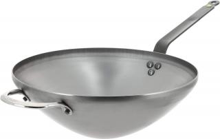 Lapos aljú wok MINERAL B 28 cm, acél, de Buyer