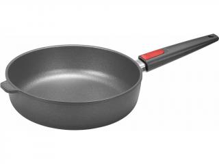 Mély serpenyő TITANIUM NOWO 26 cm, indukciós főzőlappal, levehető fogantyúval, titán bevonattal, WOLL