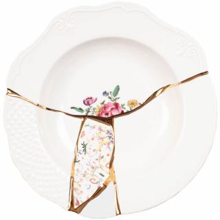 Mélytányér KINTSUGI 3 22 cm, fehér, Seletti