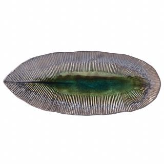 MIJ MIDORI tálaló tányér, 32,5 x 13,5 cm, zöld, kerámia