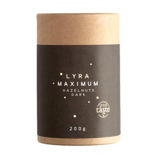 Mogyoró nugátban és étcsokoládéban MAXIMUM 200 g, LYRA