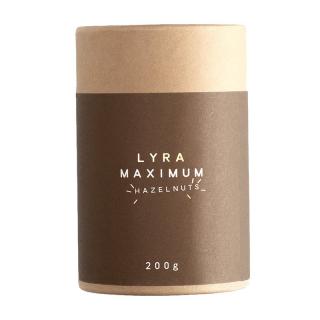 Mogyoró nugátban és fehér csokoládéban MAXIMUM 200 g, LYRA