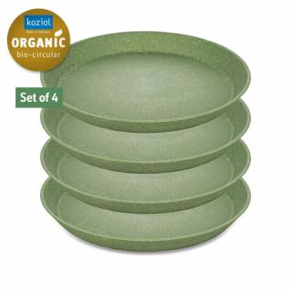 Műanyag tányér CONNECT, 4 db szett, 20,5 cm, természetes leveles zöld, Koziol