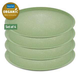 Műanyag tányér CONNECT, 4 db szett, 25,5 cm, természetes leveles zöld, Koziol