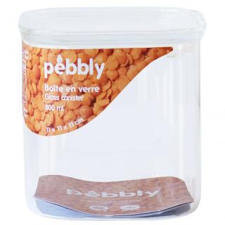 Pebbly PKV-044 élelmiszertároló edény, 800 ml, üveg