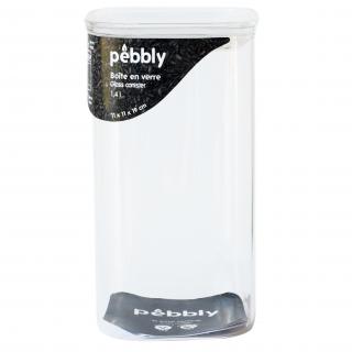 Pebbly PKV-045 élelmiszertároló edény, 1,4 l, üveg