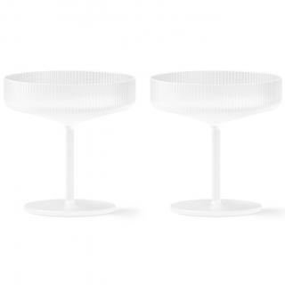 Pezsgőspohár RIPPLE 150 ml, 2 db szett, fehér, kemény LIVING