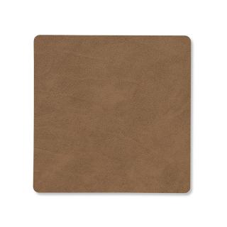 Poháralátét SQUARE NUPO 10 x 10 cm, barna, bőr, LIND DNA