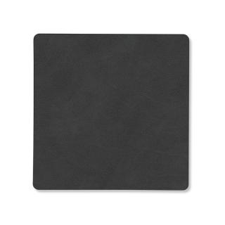 Poháralátét SQUARE NUPO 10 x 10 cm, fekete, bőr, LIND DNA