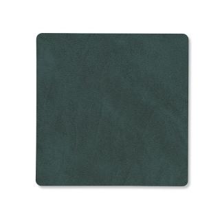 Poháralátét SQUARE NUPO 10 x 10 cm, sötét zöld, bőr, LIND DNA