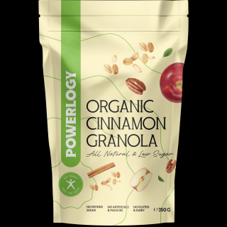 Powerlogy bio granola, 350 g, alma és fahéj