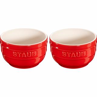 Ramekin 9 cm, szett 2, piros, kerámia, Staub