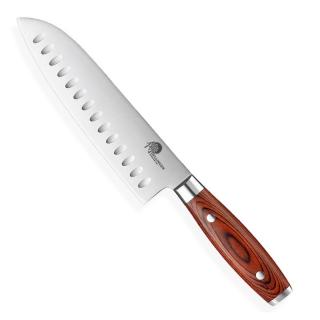 Santoku kés GERMAN PAKKA WOOD 18 cm, barna, Dellinger